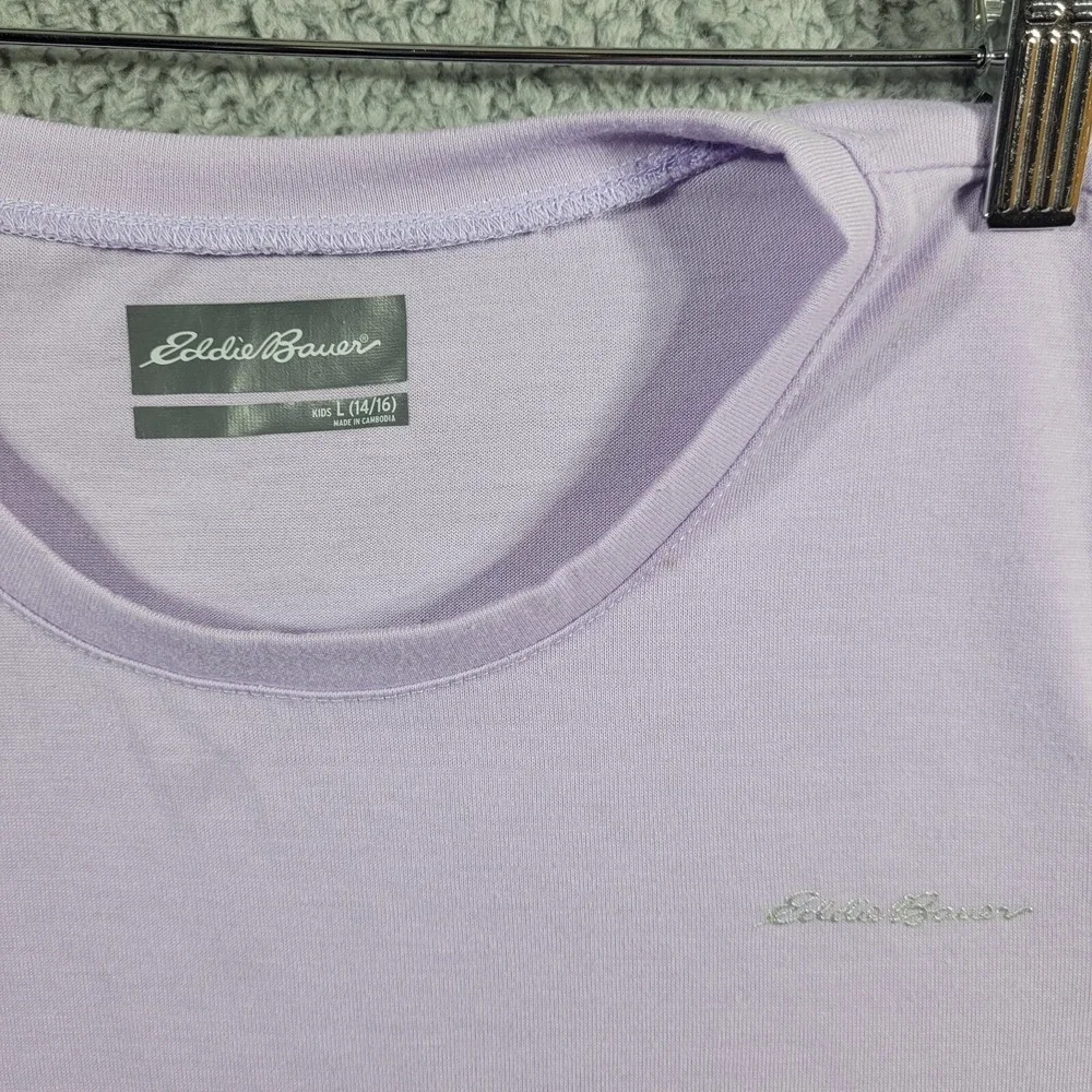 Eddie Bauer‎ Girls Size Large 14-16 Short Sleeve Purple Flame Resistant